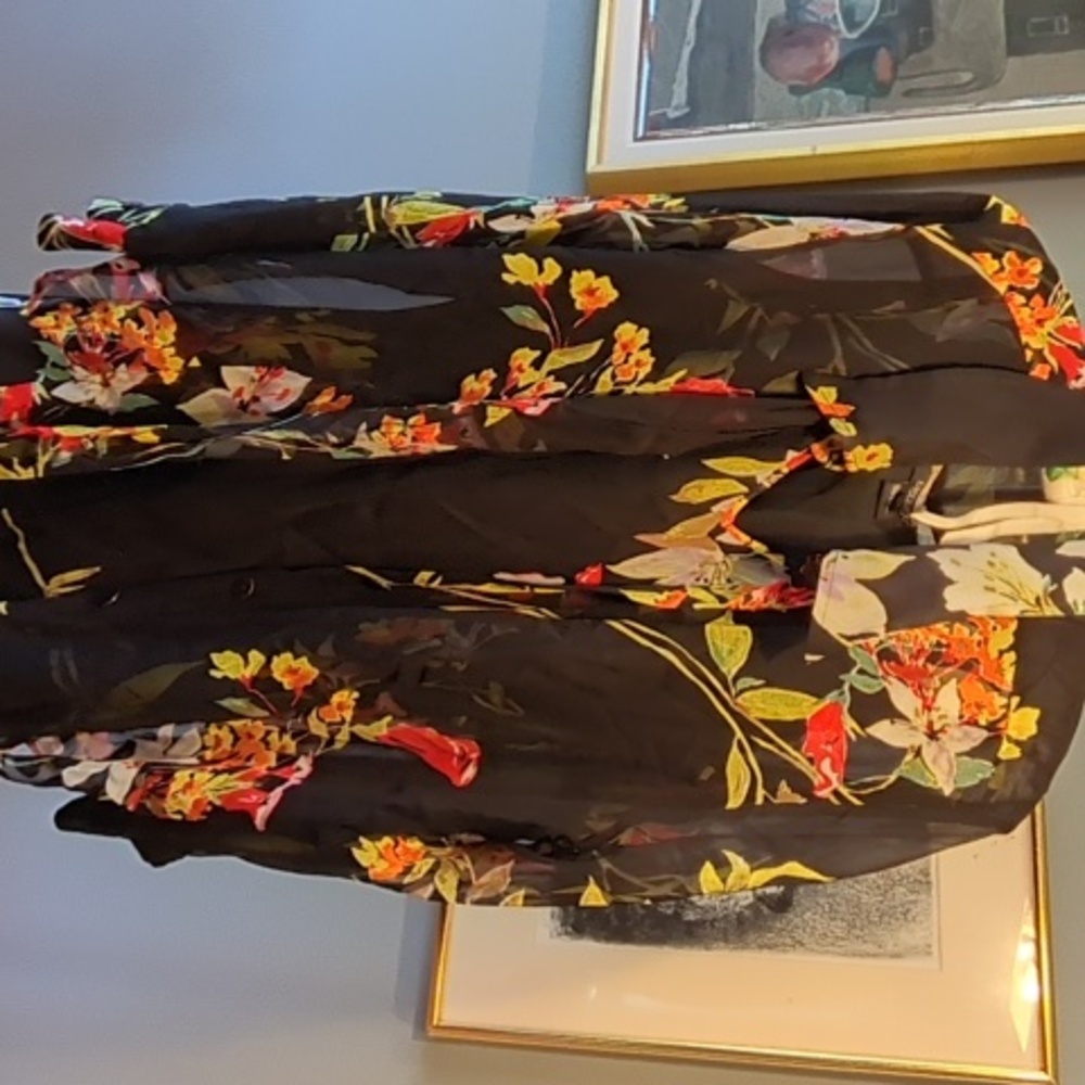 Black flowered dress with jacket